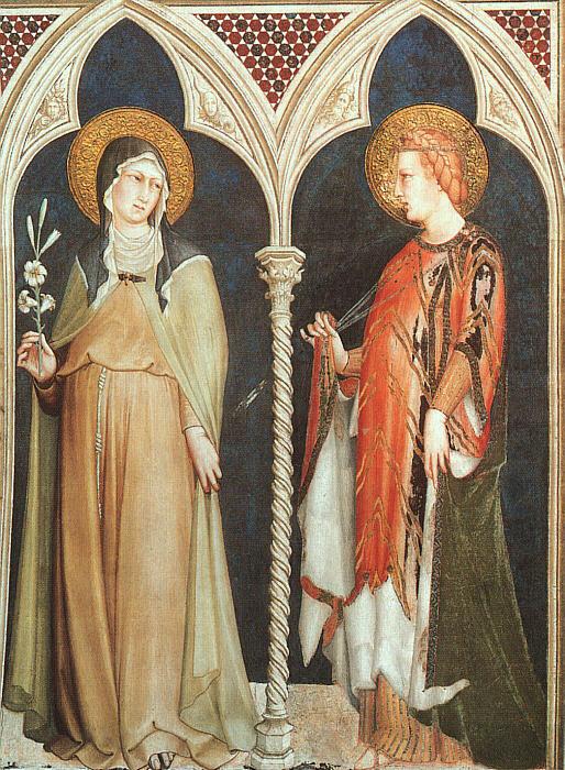 Simone Martini St.Clare and St.Elizabeth of Hungary Germany oil painting art